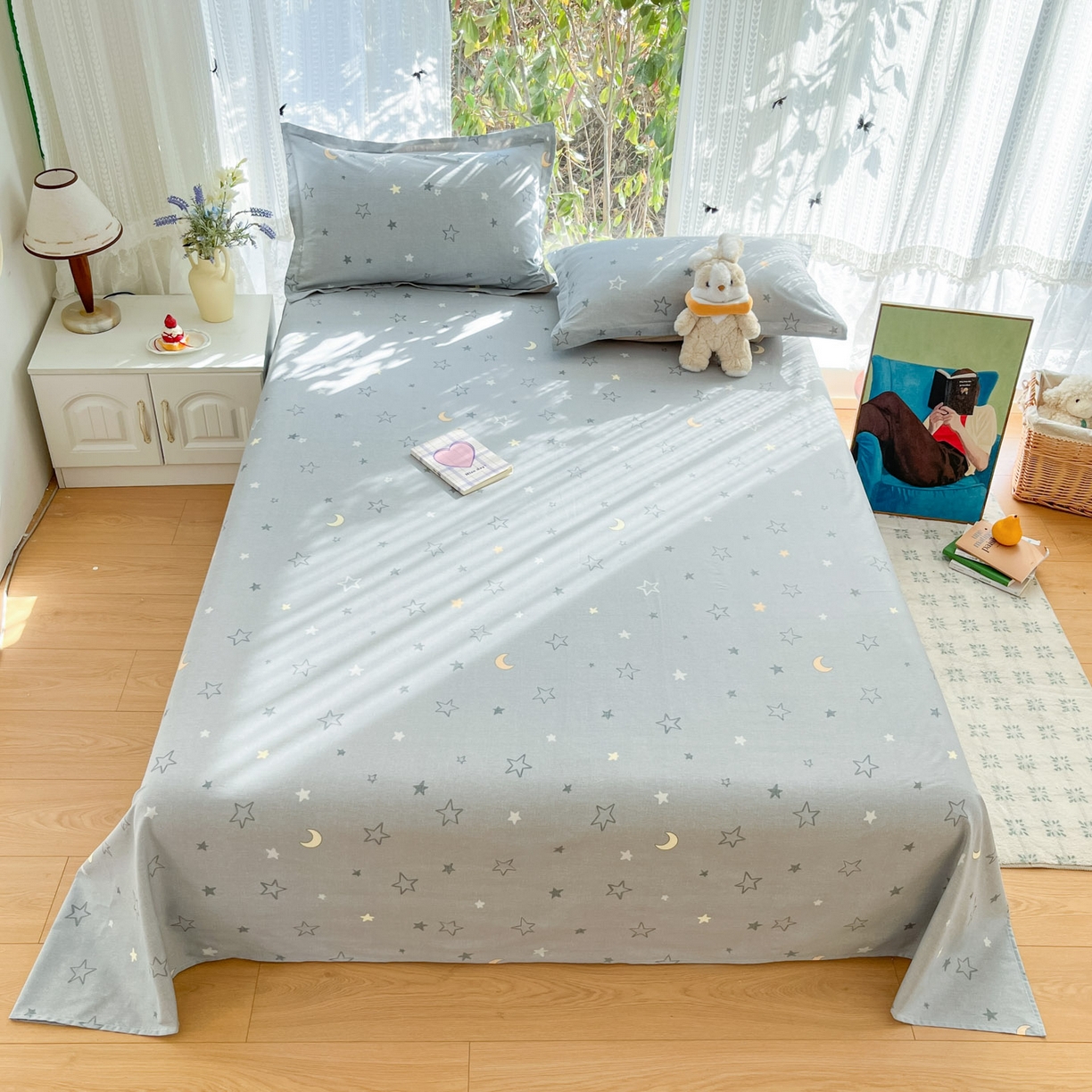 91家纺网 家纺一手货源 找家纺 （总）菲梵家纺 2026春夏新款小清新印花全棉12868单床单