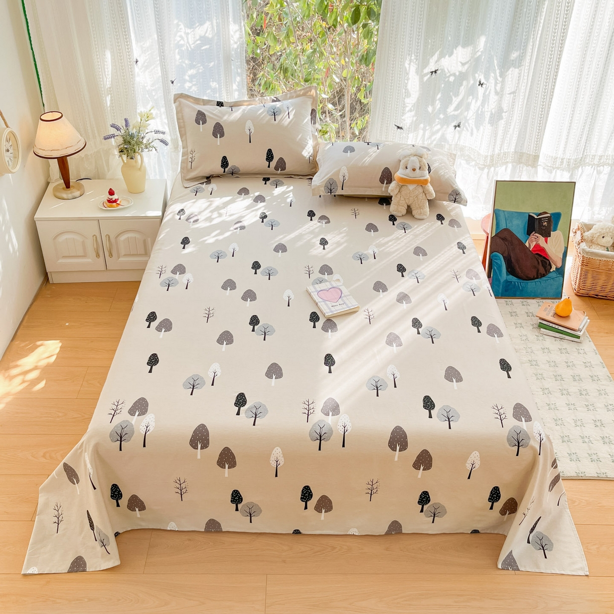 91家纺网 家纺一手货源 找家纺 （总）菲梵家纺 2026春夏新款小清新印花全棉12868单床单