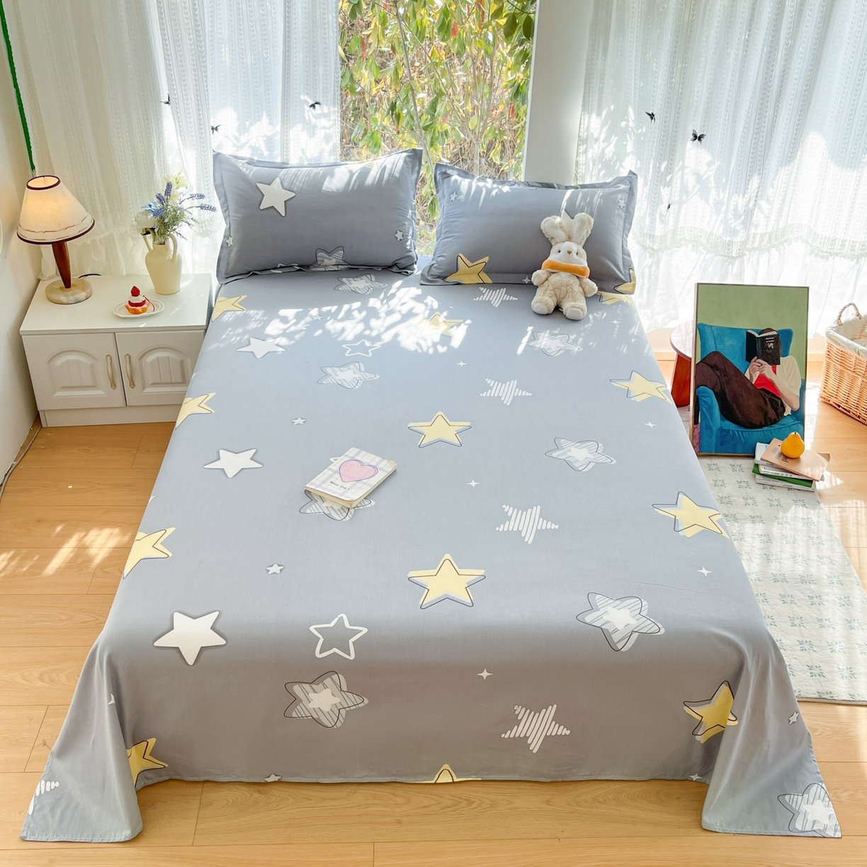 91家纺网 家纺一手货源 找家纺 （总）菲梵家纺 2026春夏新款小清新印花全棉12868单床单