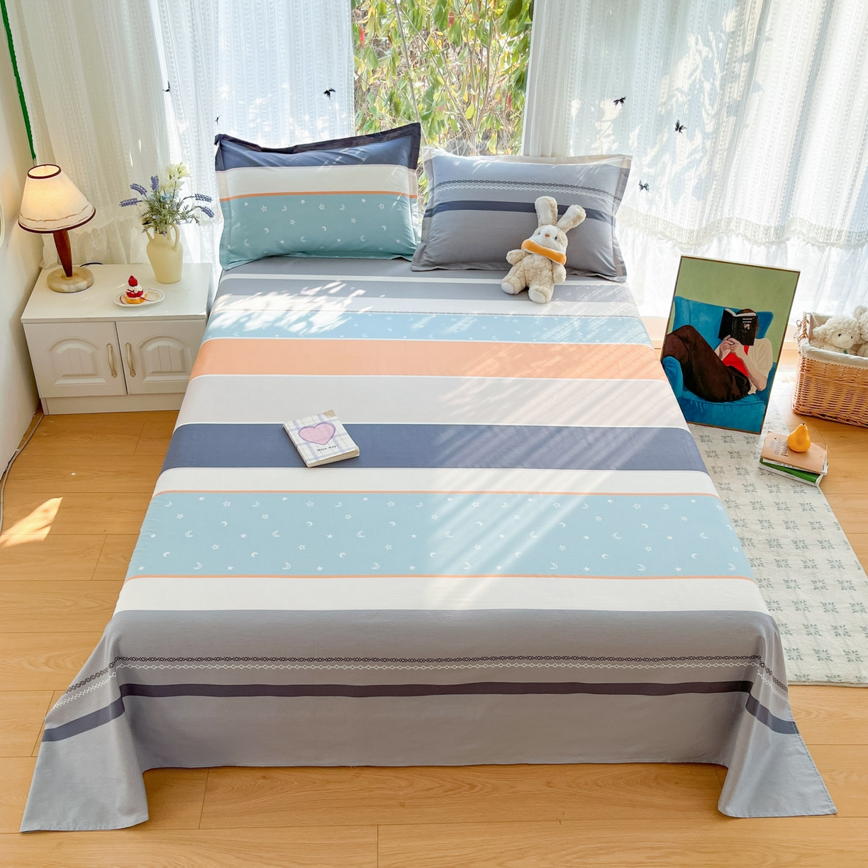 91家纺网 家纺一手货源 找家纺 （总）菲梵家纺 2026春夏新款小清新印花全棉12868单床单