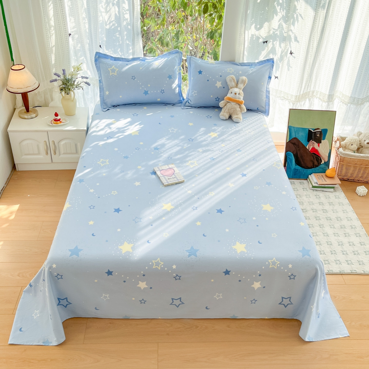 91家纺网 家纺一手货源 找家纺 （总）菲梵家纺 2026春夏新款小清新印花全棉12868单床单