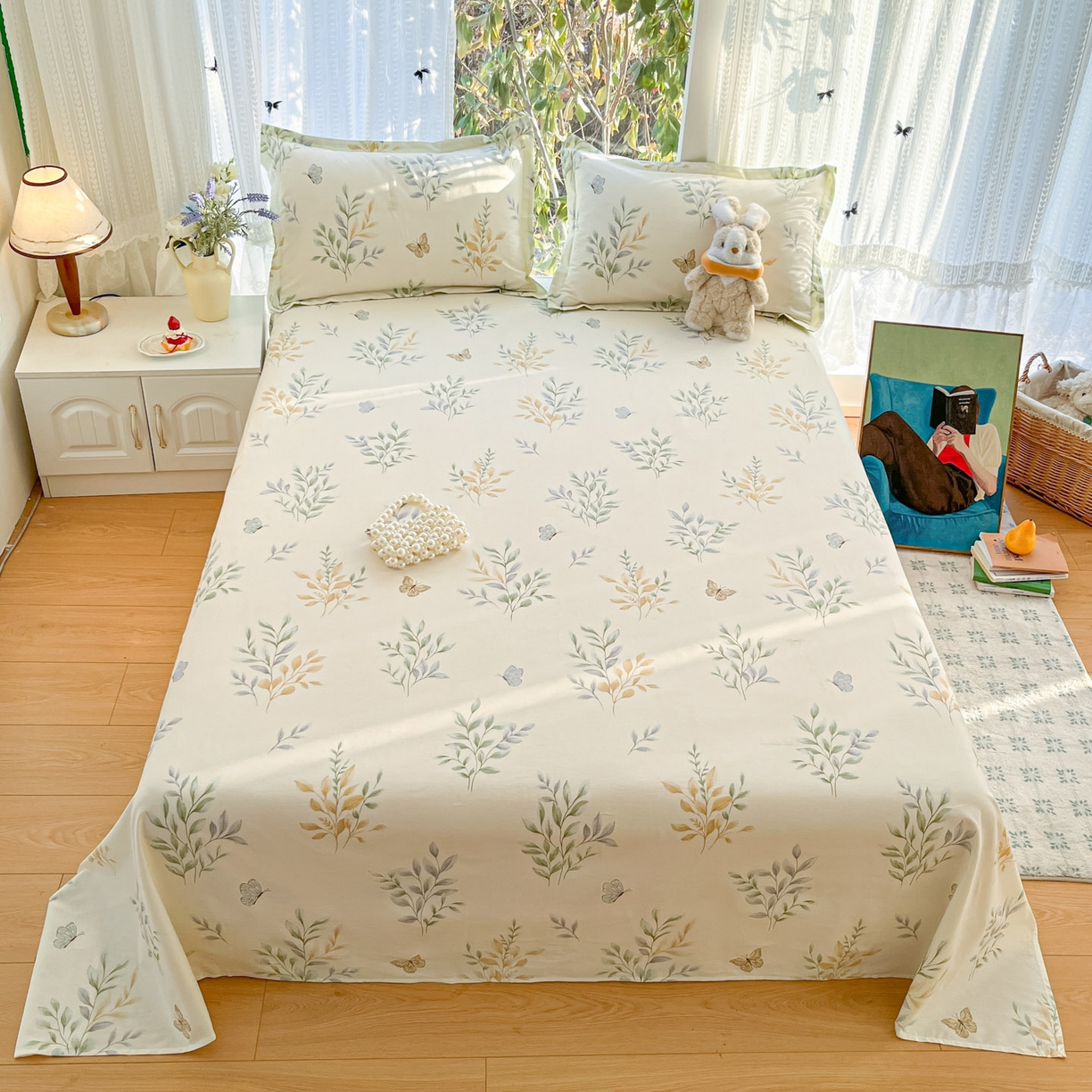 91家纺网 家纺一手货源 找家纺 （总）菲梵家纺 2026春夏新款小清新印花全棉12868单床单