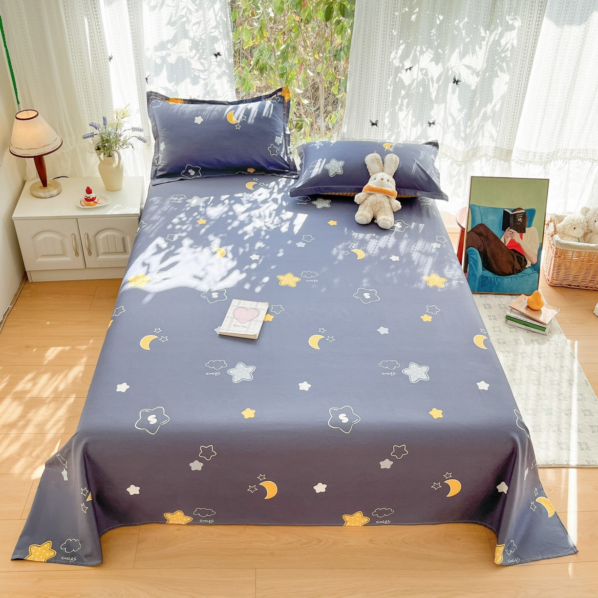 91家纺网 家纺一手货源 找家纺 （总）菲梵家纺 2026春夏新款小清新印花全棉12868单床单