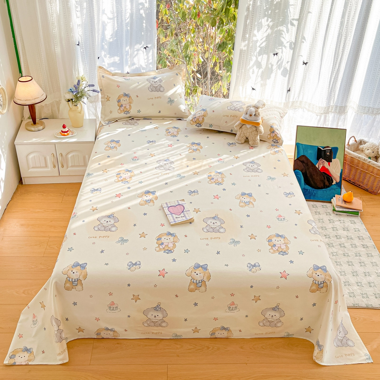 91家纺网 家纺一手货源 找家纺 （总）菲梵家纺 2026春夏新款小清新印花全棉12868单床单