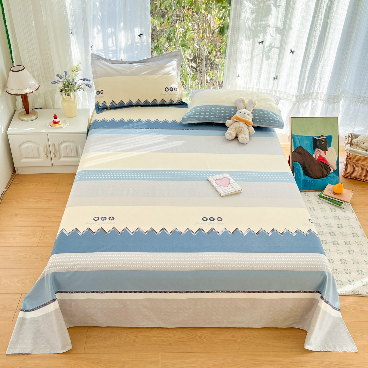 91家纺网 家纺一手货源 找家纺 （总）菲梵家纺 2026春夏新款小清新印花全棉12868单床单