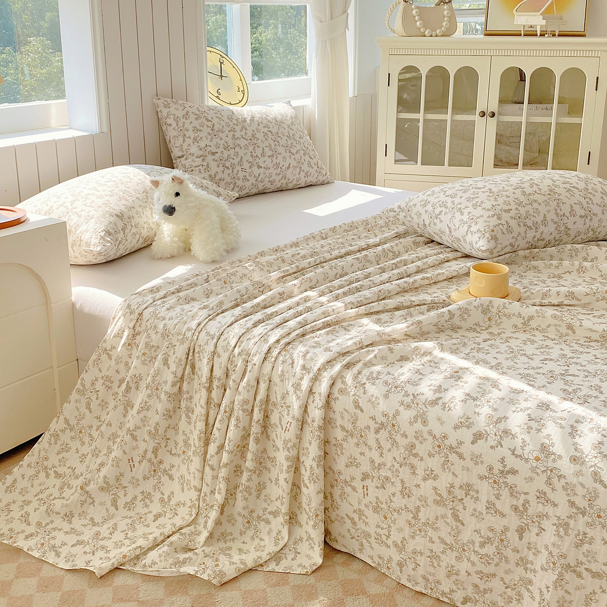 91家纺网 家纺一手货源 找家纺 （总）春皖家纺 2026新款A类全棉有氧双层纱印花四件套单品系列-单床单