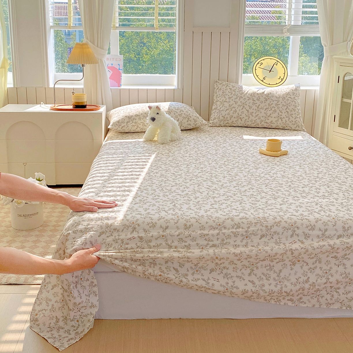 91家纺网 家纺一手货源 找家纺 （总）春皖家纺 2026新款A类全棉有氧双层纱印花四件套单品系列-单床单