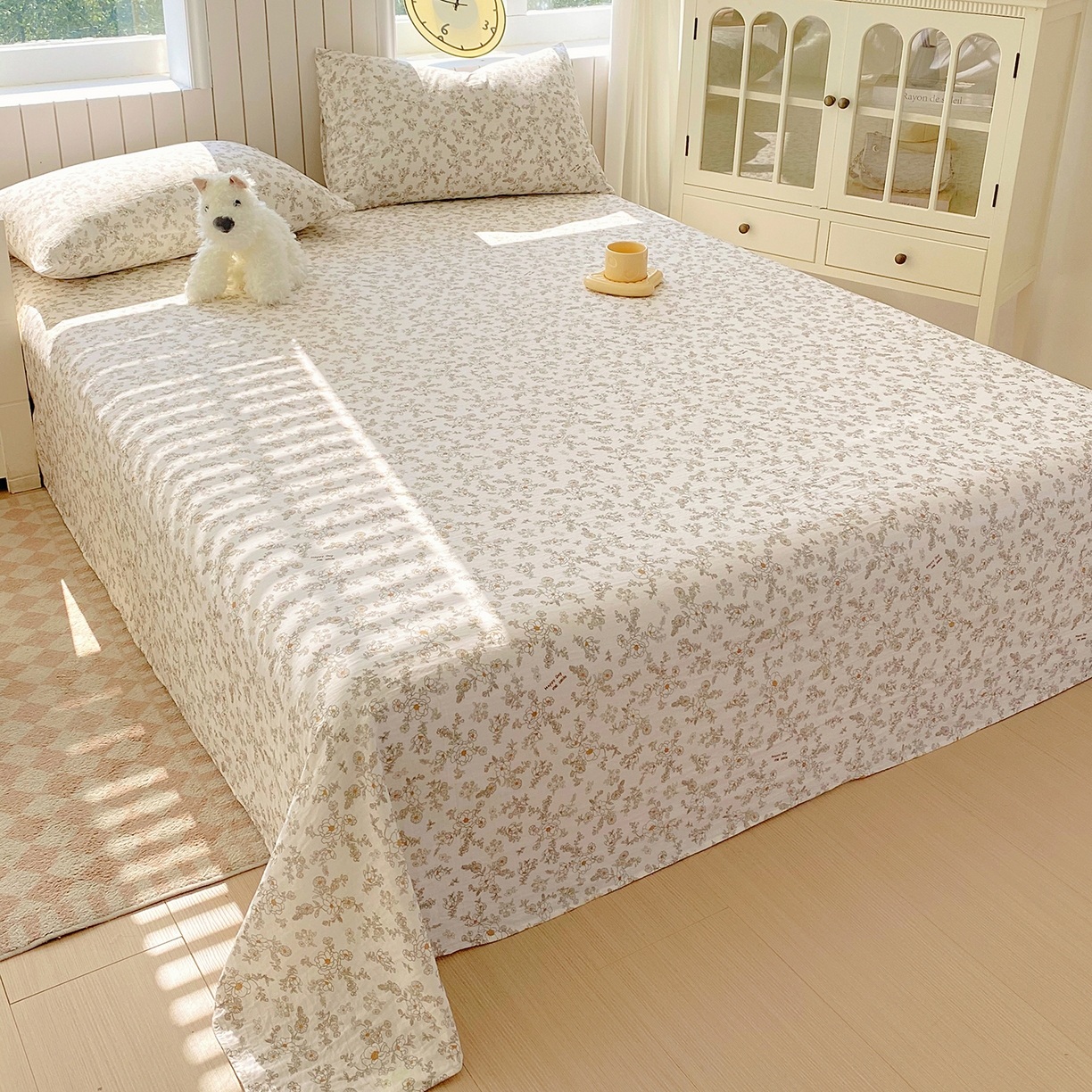 91家纺网 家纺一手货源 找家纺 （总）春皖家纺 2026新款A类全棉有氧双层纱印花四件套单品系列-单床单