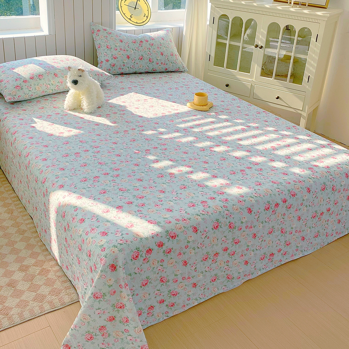 91家纺网 家纺一手货源 找家纺 （总）春皖家纺 2026新款A类全棉有氧双层纱印花四件套单品系列-单床单