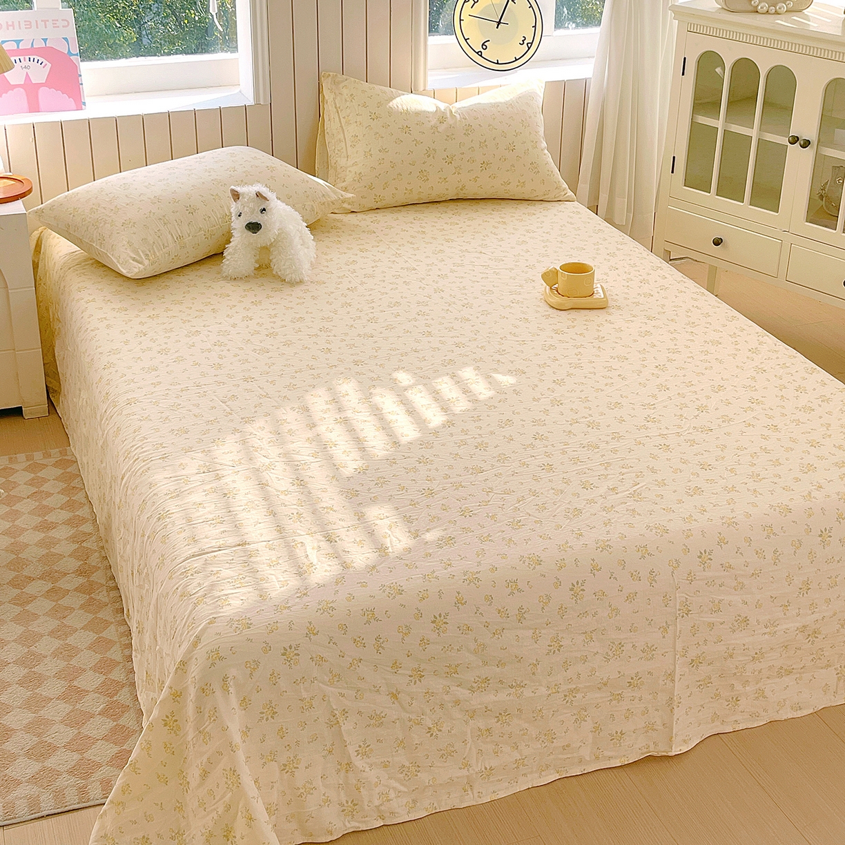 91家纺网 家纺一手货源 找家纺 （总）春皖家纺 2026新款A类全棉有氧双层纱印花四件套单品系列-单床单