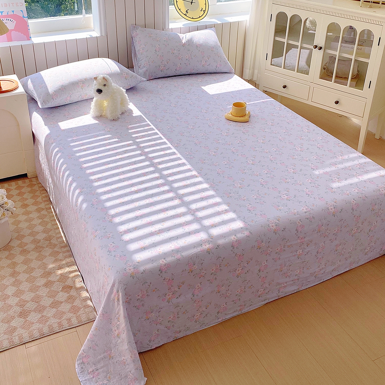 91家纺网 家纺一手货源 找家纺 （总）春皖家纺 2026新款A类全棉有氧双层纱印花四件套单品系列-单床单