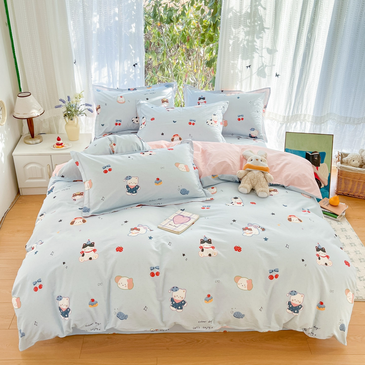 91家纺网 家纺一手货源 找家纺 （总）菲梵家纺 2026春夏新款小清新印花全棉12868单被套