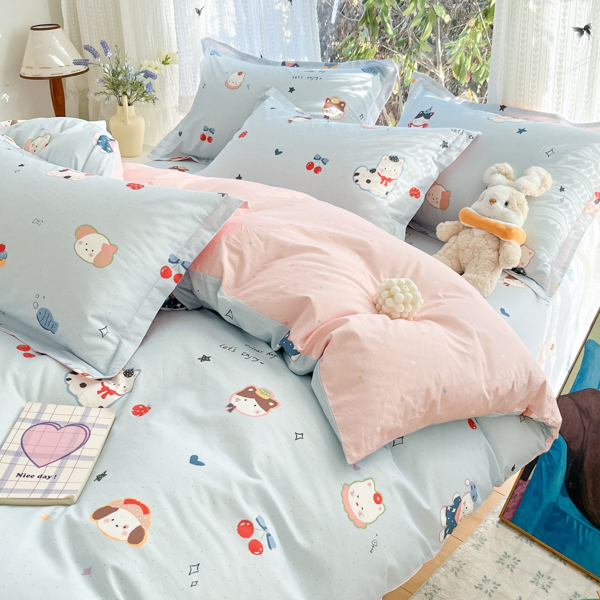 91家纺网 家纺一手货源 找家纺 （总）菲梵家纺 2026春夏新款小清新印花全棉12868单被套