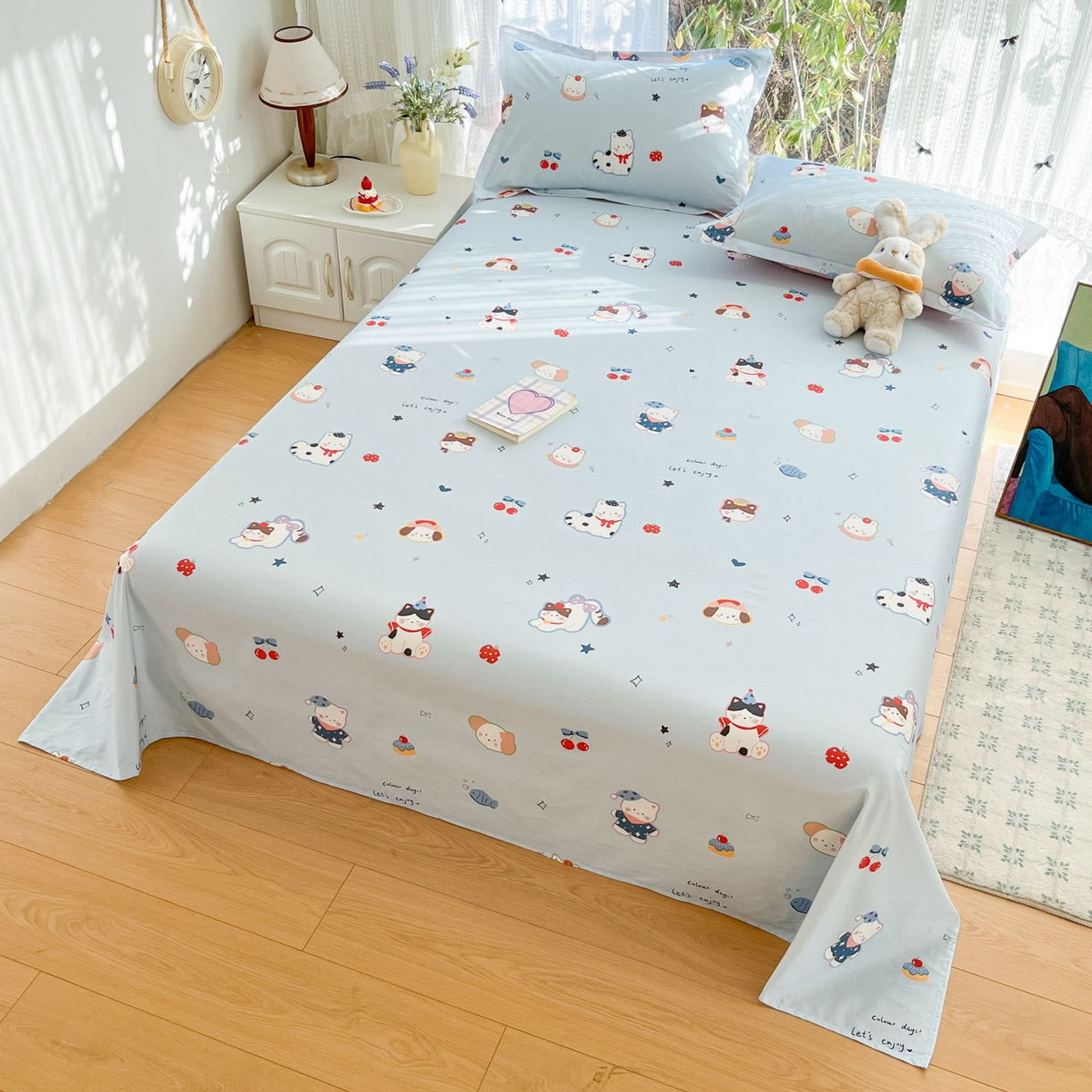 91家纺网 家纺一手货源 找家纺 （总）菲梵家纺 2026春夏新款小清新印花全棉12868单被套