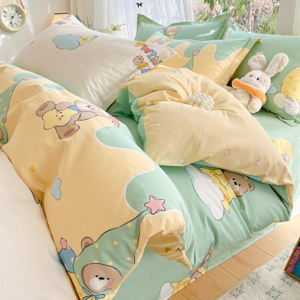 91家纺网 家纺一手货源 找家纺 （总）菲梵家纺 2026春夏新款小清新印花全棉12868单被套