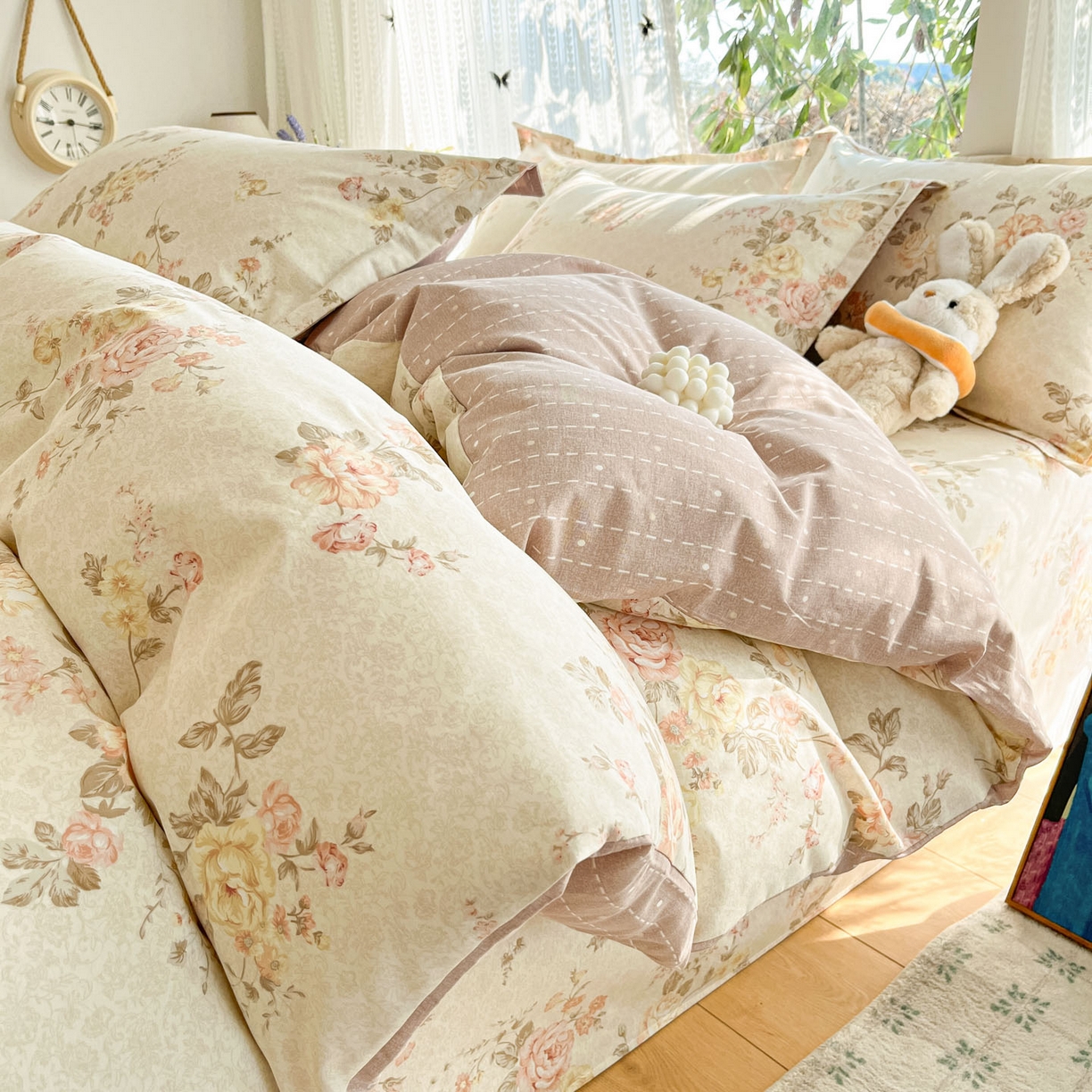 91家纺网 家纺一手货源 找家纺 （总）菲梵家纺 2026春夏新款小清新印花全棉12868单被套