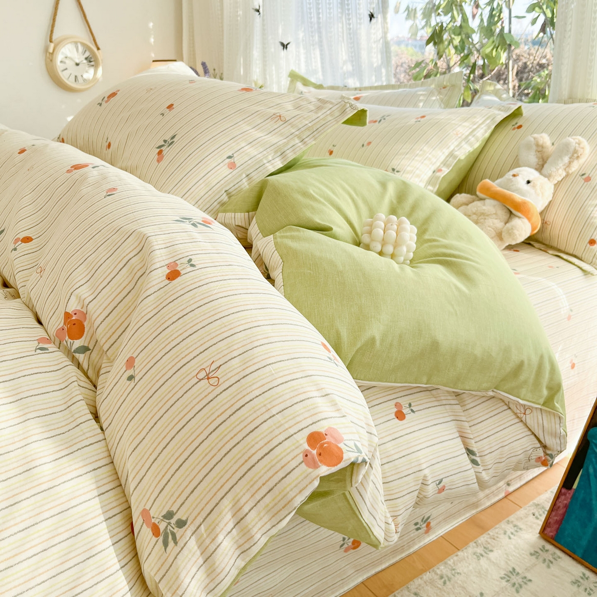 91家纺网 家纺一手货源 找家纺 （总）菲梵家纺 2026春夏新款小清新印花全棉12868单被套