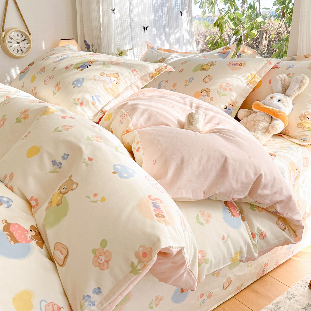 91家纺网 家纺一手货源 找家纺 （总）菲梵家纺 2026春夏新款小清新印花全棉12868单被套