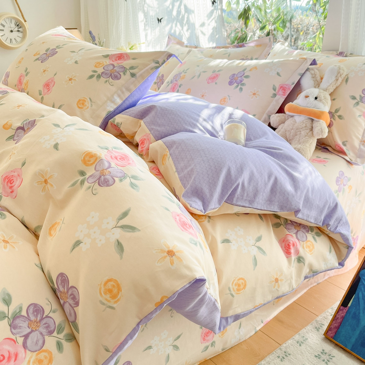 91家纺网 家纺一手货源 找家纺 （总）菲梵家纺 2026春夏新款小清新印花全棉12868单被套