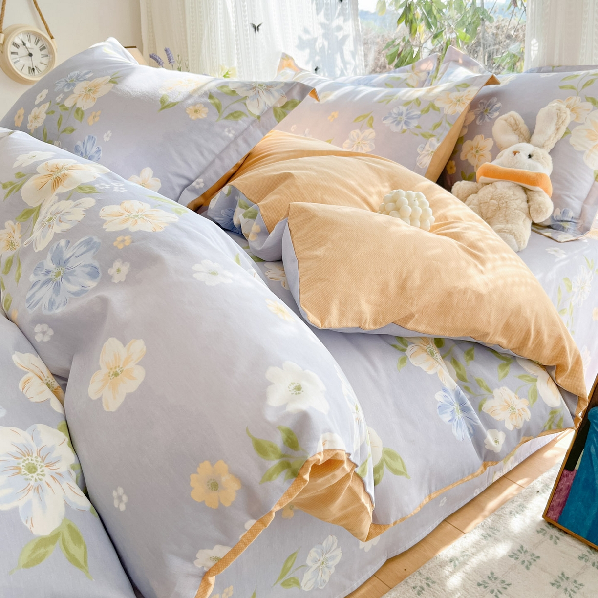 91家纺网 家纺一手货源 找家纺 （总）菲梵家纺 2026春夏新款小清新印花全棉12868单被套