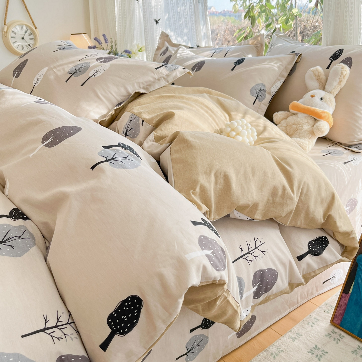 91家纺网 家纺一手货源 找家纺 （总）菲梵家纺 2026春夏新款小清新印花全棉12868单被套