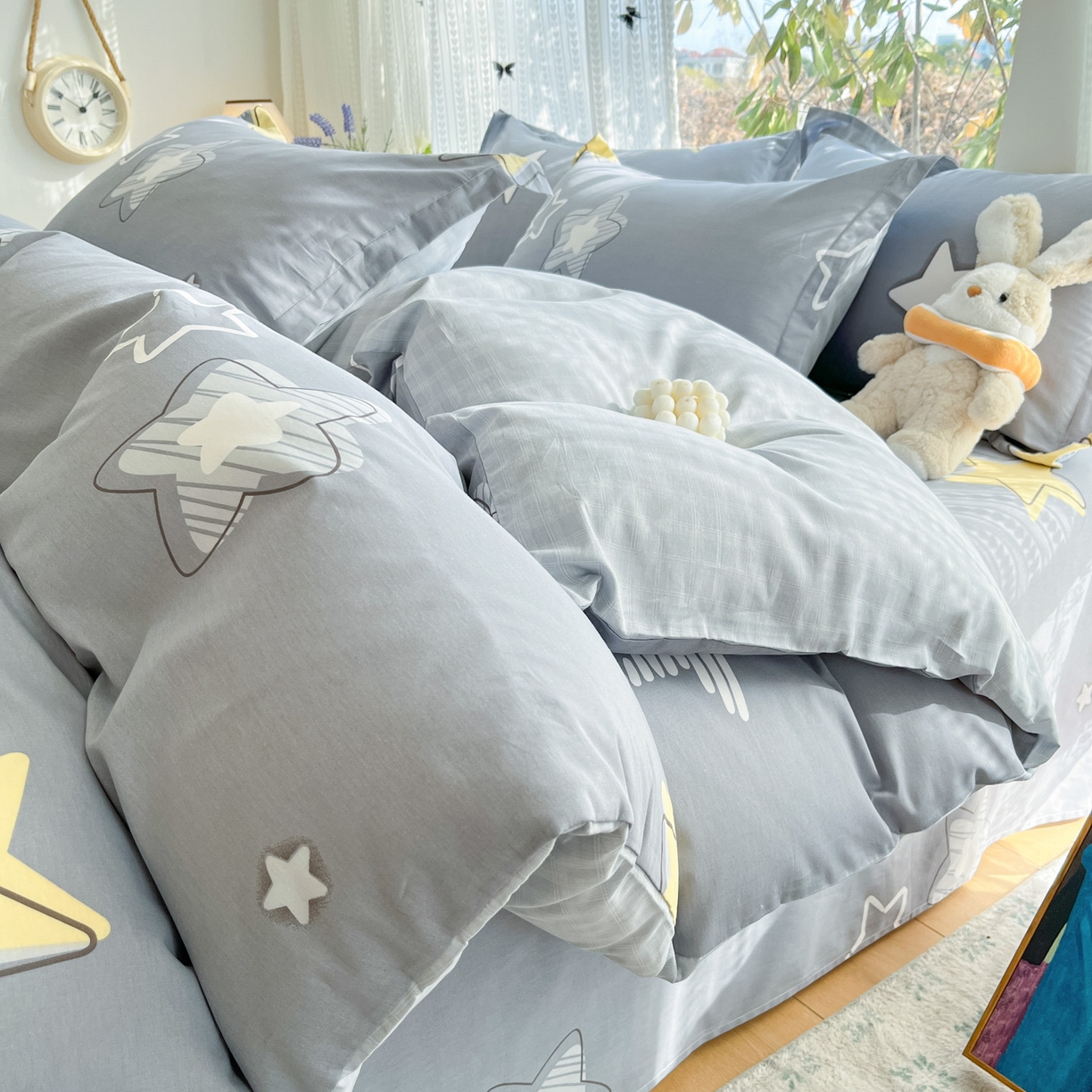 91家纺网 家纺一手货源 找家纺 （总）菲梵家纺 2026春夏新款小清新印花全棉12868单被套