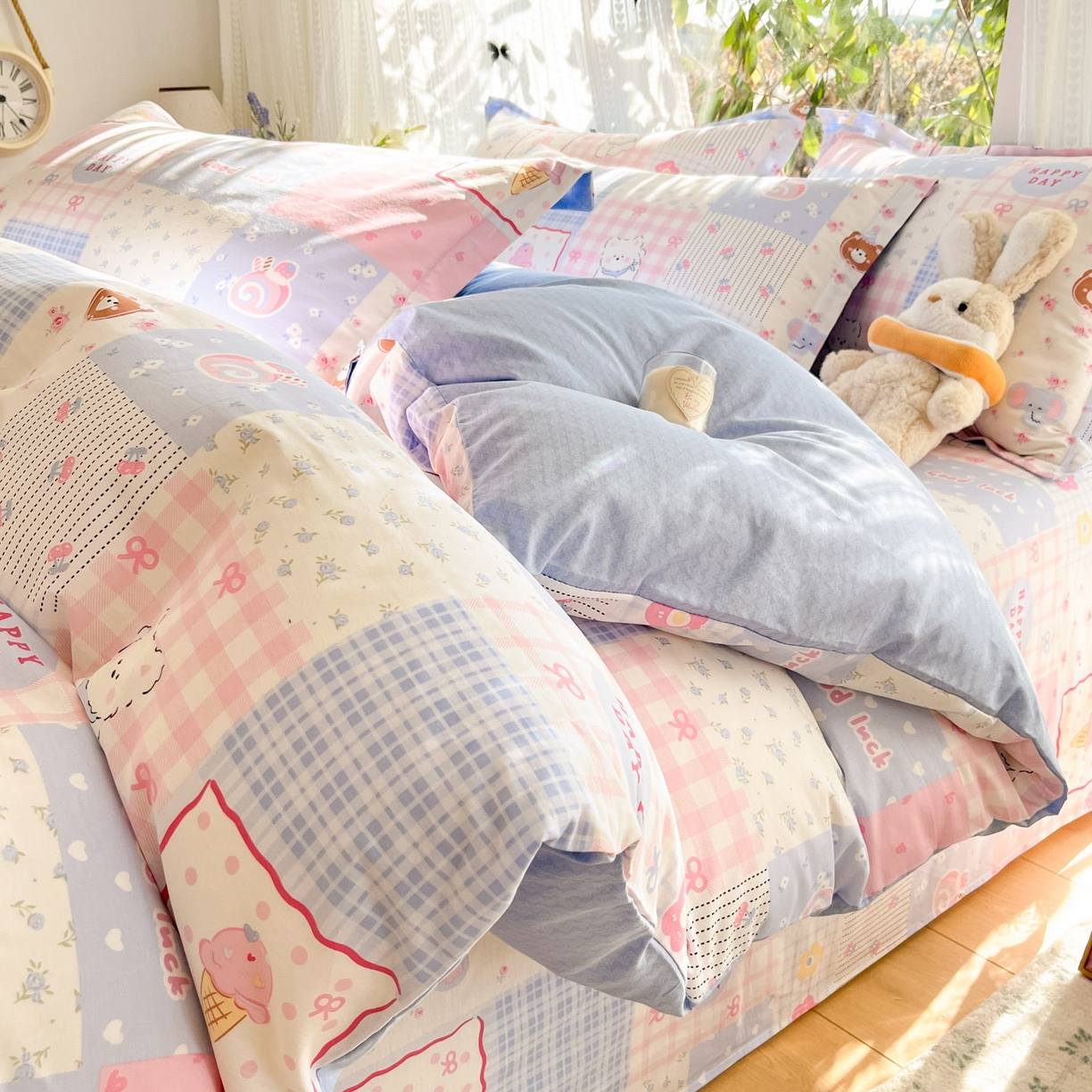 91家纺网 家纺一手货源 找家纺 （总）菲梵家纺 2026春夏新款小清新印花全棉12868单被套