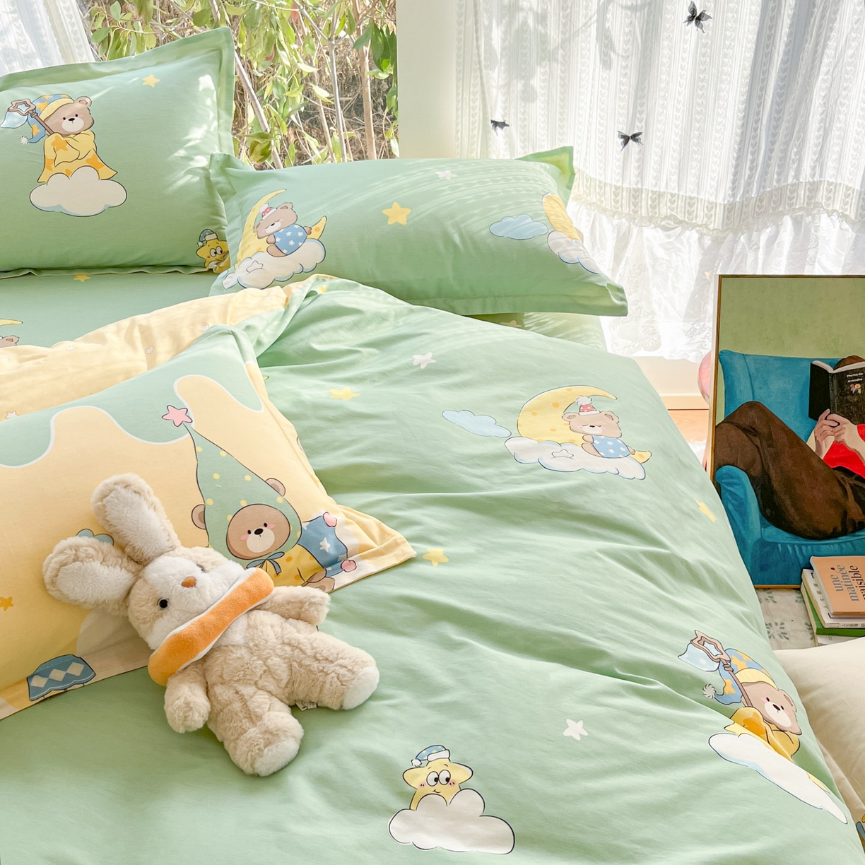 91家纺网 家纺一手货源 找家纺 （总）菲梵家纺 2026春夏新款小清新印花全棉12868四件套