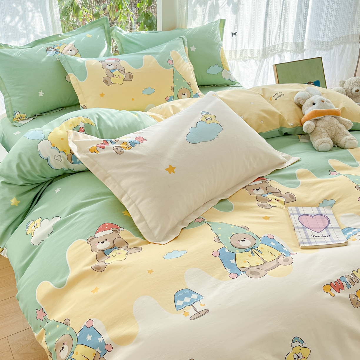 91家纺网 家纺一手货源 找家纺 （总）菲梵家纺 2026春夏新款小清新印花全棉12868四件套