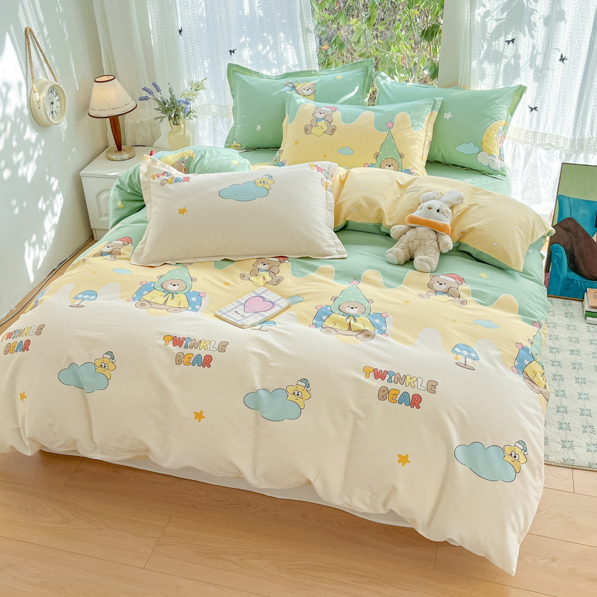 91家纺网 家纺一手货源 找家纺 （总）菲梵家纺 2026春夏新款小清新印花全棉12868四件套