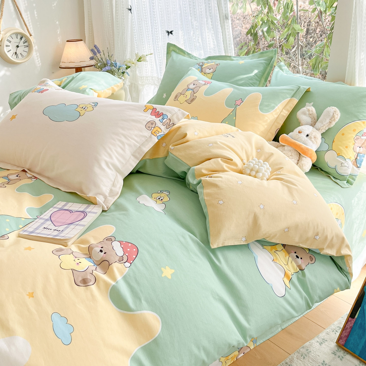 91家纺网 家纺一手货源 找家纺 （总）菲梵家纺 2026春夏新款小清新印花全棉12868四件套