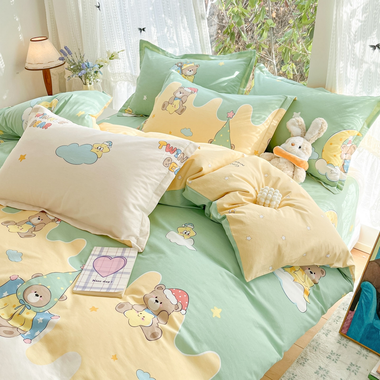 91家纺网 家纺一手货源 找家纺 （总）菲梵家纺 2026春夏新款小清新印花全棉12868四件套