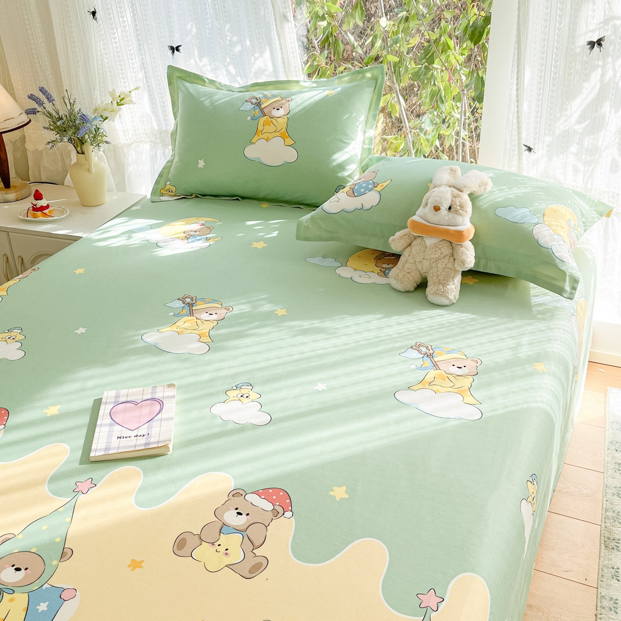 91家纺网 家纺一手货源 找家纺 （总）菲梵家纺 2026春夏新款小清新印花全棉12868四件套