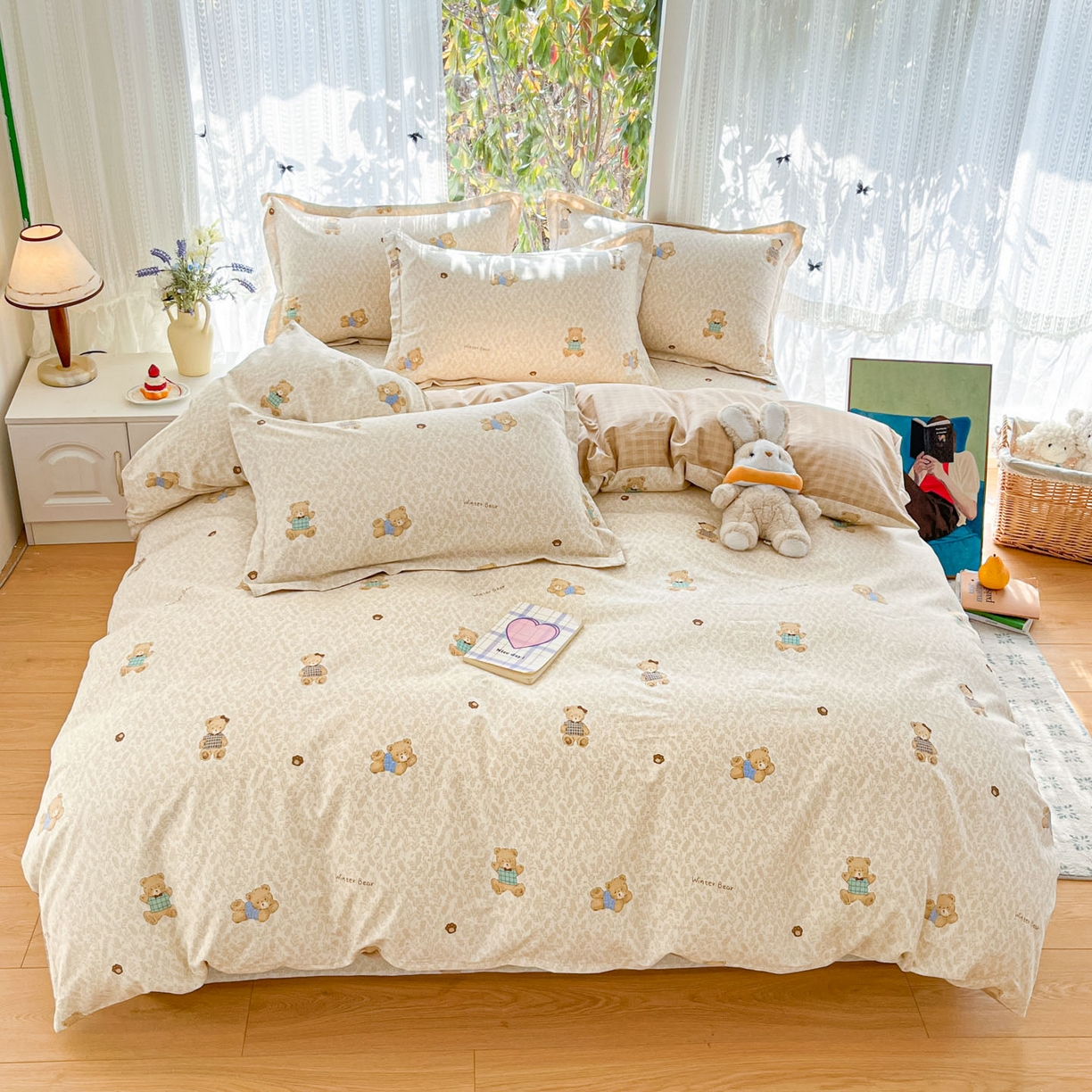 91家纺网 家纺一手货源 找家纺 （总）菲梵家纺 2026春夏新款小清新印花全棉12868四件套