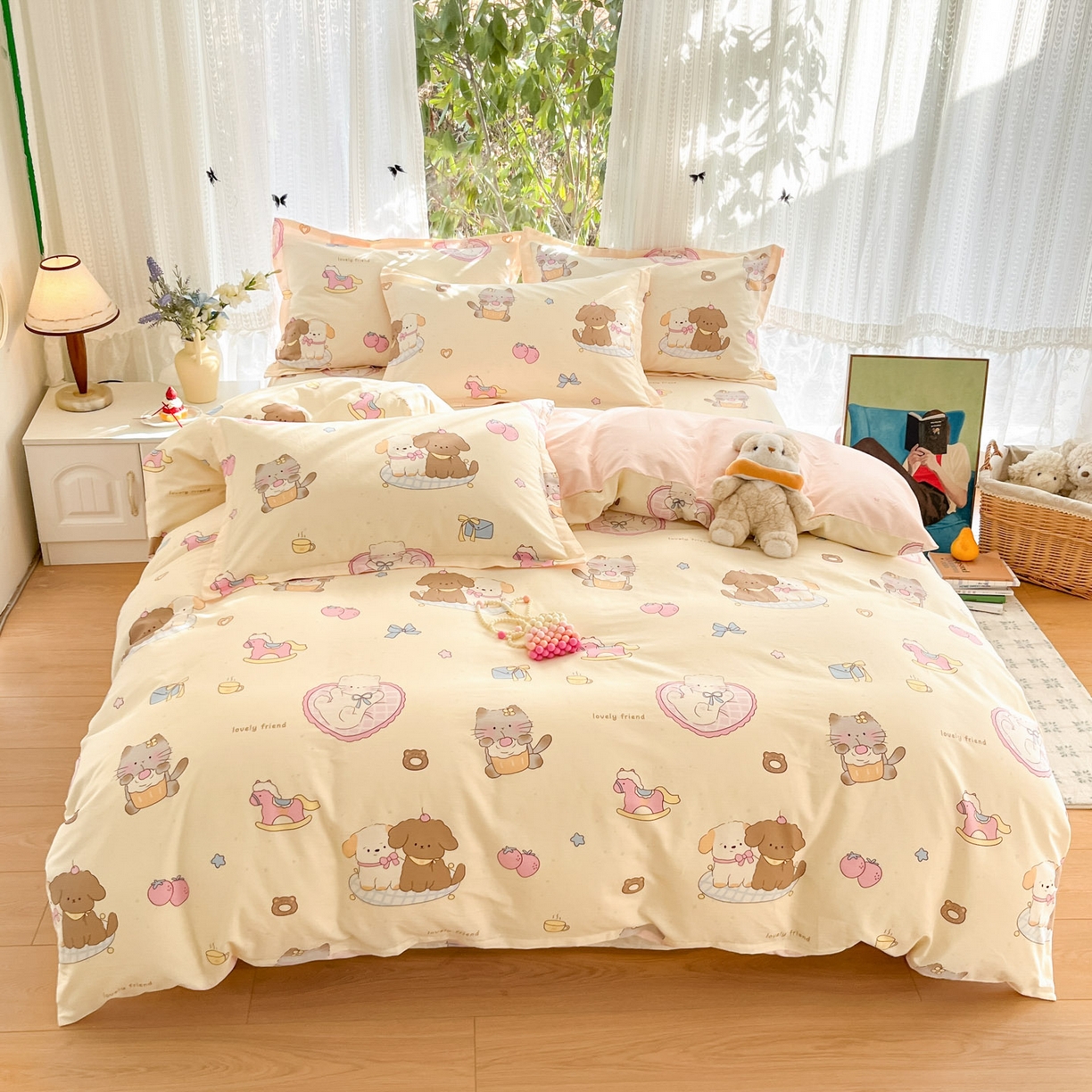 91家纺网 家纺一手货源 找家纺 （总）菲梵家纺 2026春夏新款小清新印花全棉12868四件套