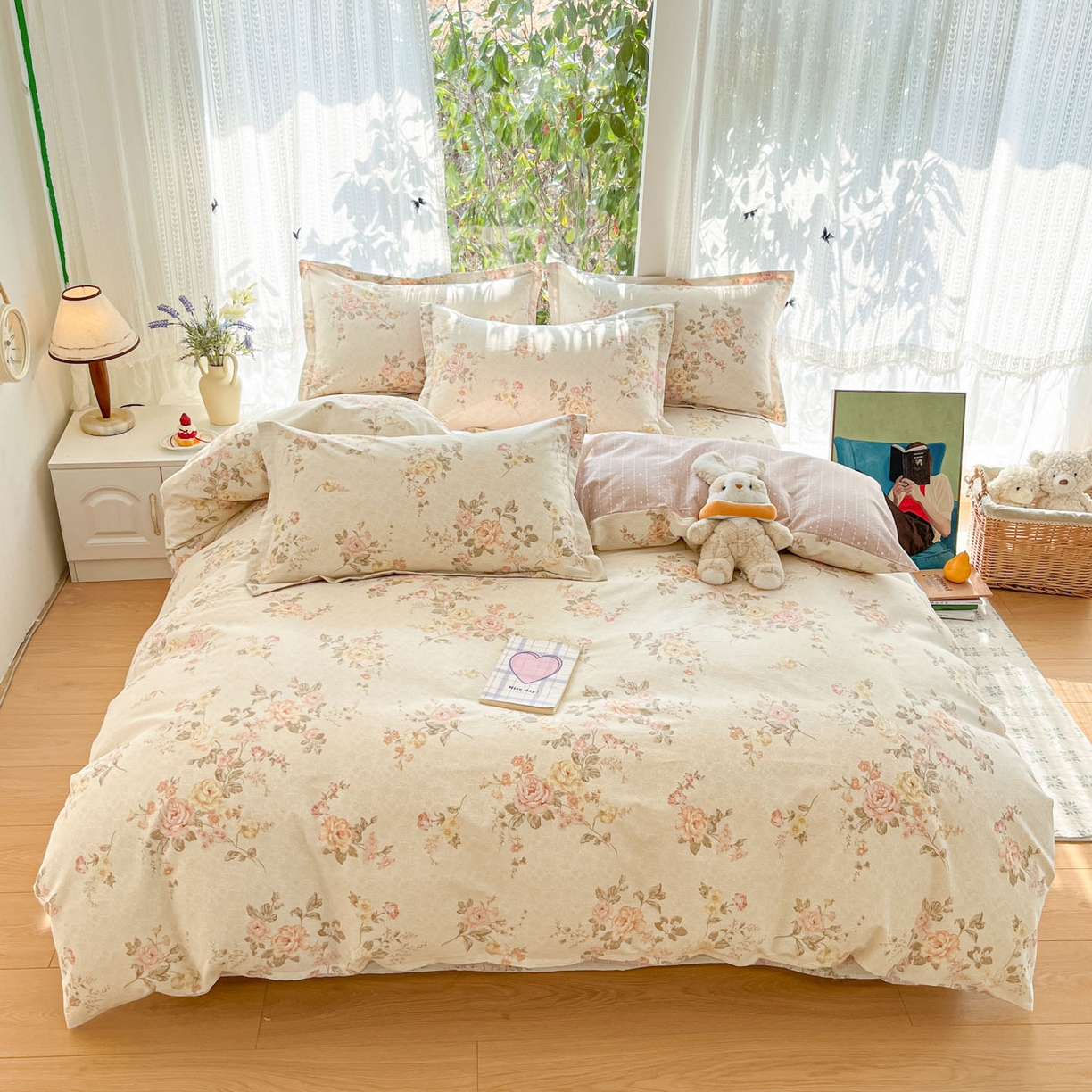 91家纺网 家纺一手货源 找家纺 （总）菲梵家纺 2026春夏新款小清新印花全棉12868四件套