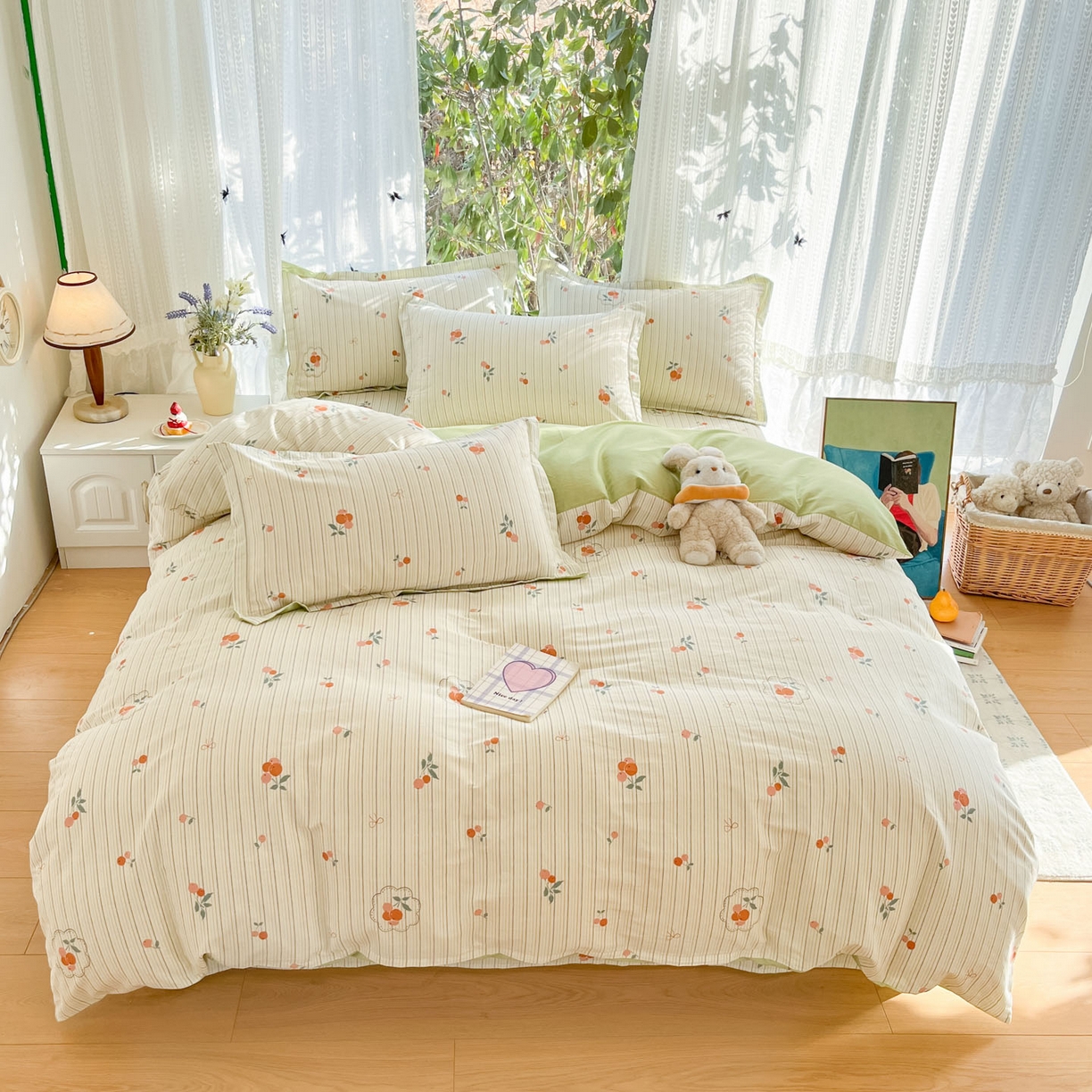 91家纺网 家纺一手货源 找家纺 （总）菲梵家纺 2026春夏新款小清新印花全棉12868四件套