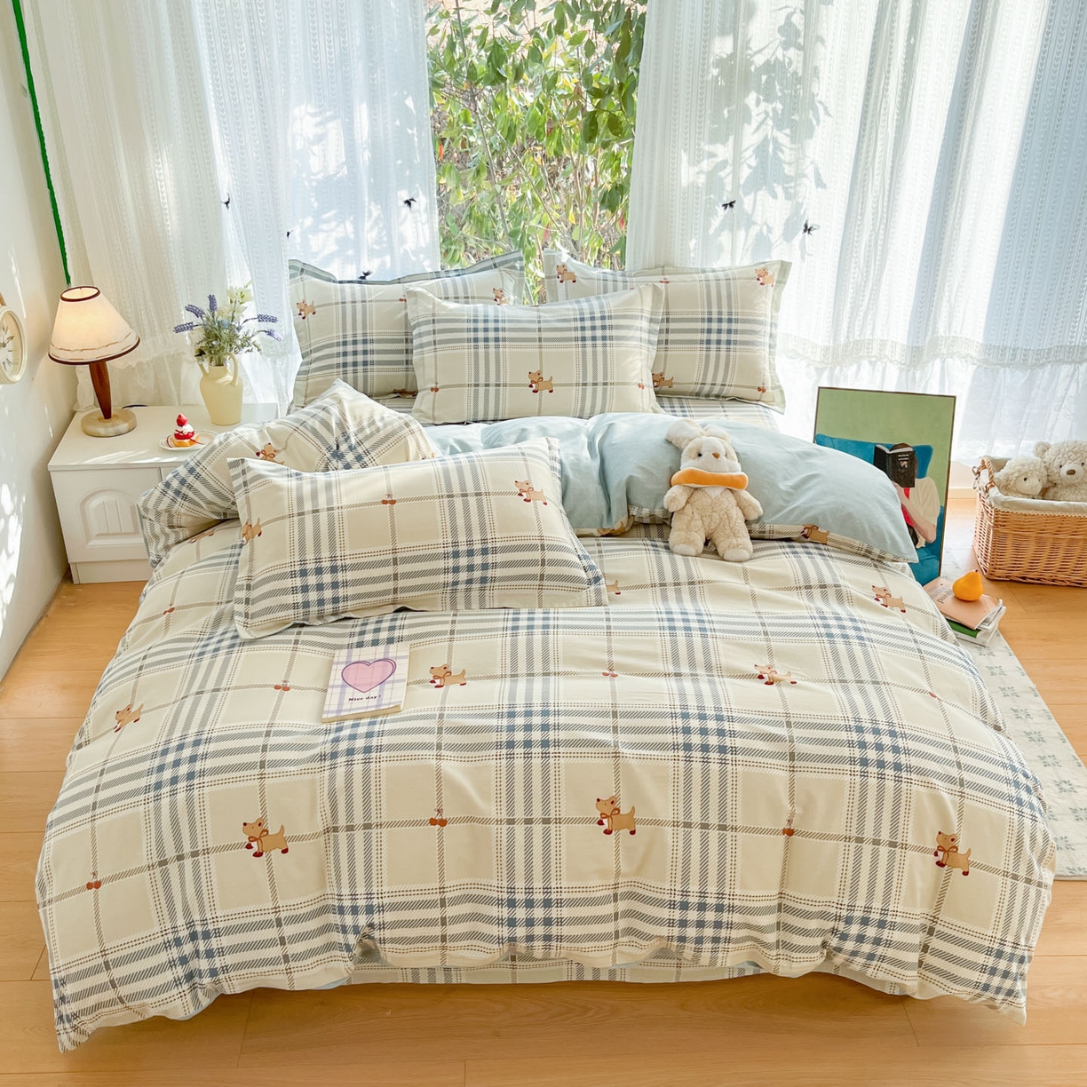 91家纺网 家纺一手货源 找家纺 （总）菲梵家纺 2026春夏新款小清新印花全棉12868四件套