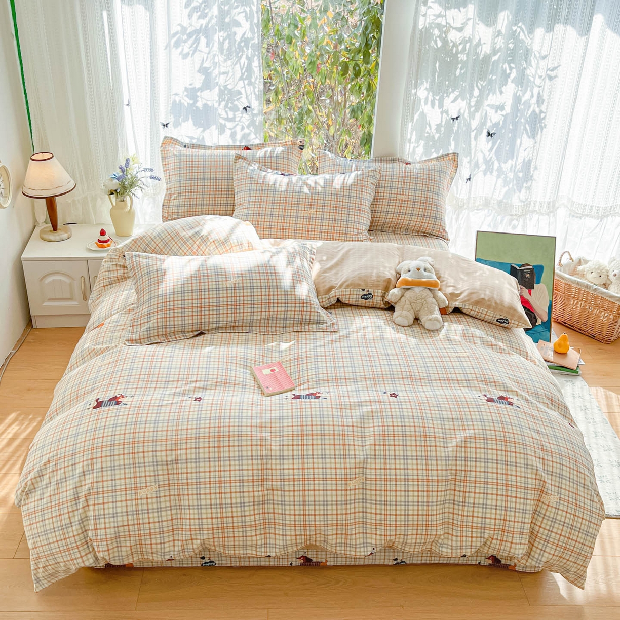 91家纺网 家纺一手货源 找家纺 （总）菲梵家纺 2026春夏新款小清新印花全棉12868四件套