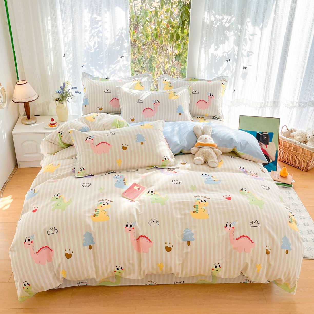 91家纺网 家纺一手货源 找家纺 （总）菲梵家纺 2026春夏新款小清新印花全棉12868四件套