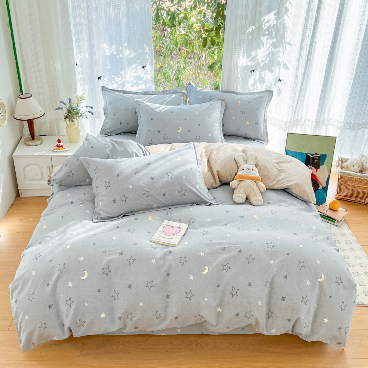 91家纺网 家纺一手货源 找家纺 （总）菲梵家纺 2026春夏新款小清新印花全棉12868四件套