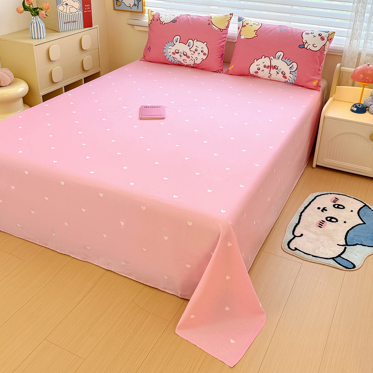 91家纺网 家纺一手货源 找家纺 朵希曼2026新款吉伊卡哇全棉印花四件套系列 可爱吉伊卡哇