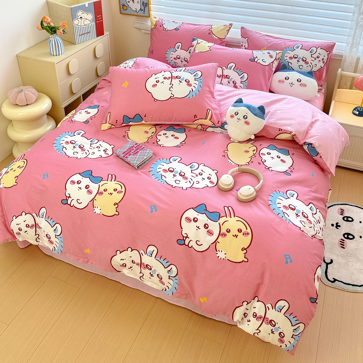 91家纺网 家纺一手货源 找家纺 朵希曼2026新款吉伊卡哇全棉印花四件套系列 可爱吉伊卡哇