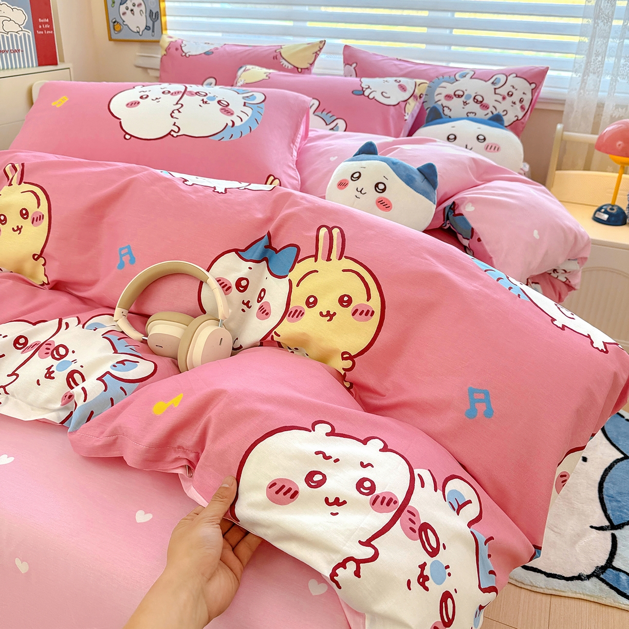 91家纺网 家纺一手货源 找家纺 朵希曼2026新款吉伊卡哇全棉印花四件套系列 可爱吉伊卡哇