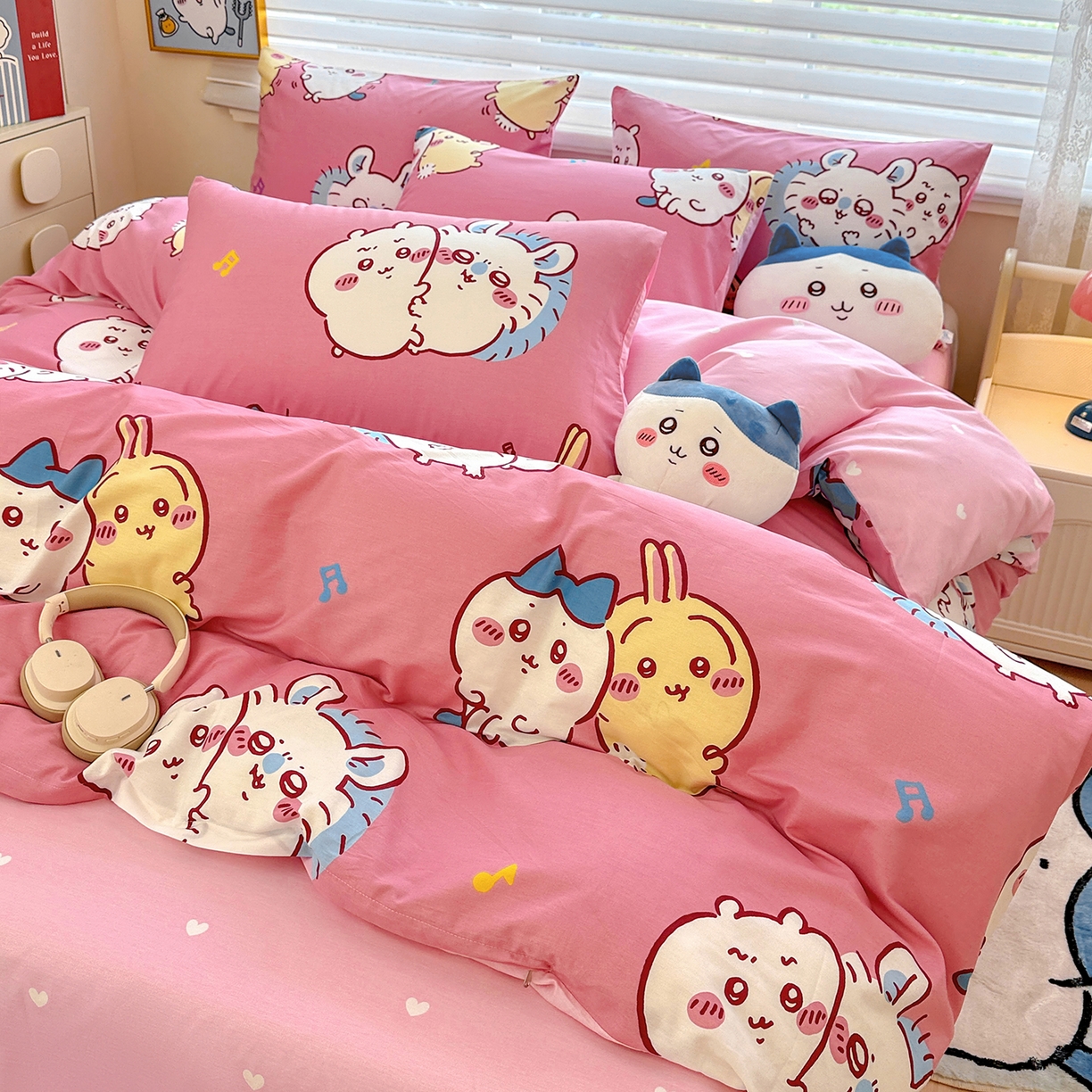 91家纺网 家纺一手货源 找家纺 朵希曼2026新款吉伊卡哇全棉印花四件套系列 可爱吉伊卡哇