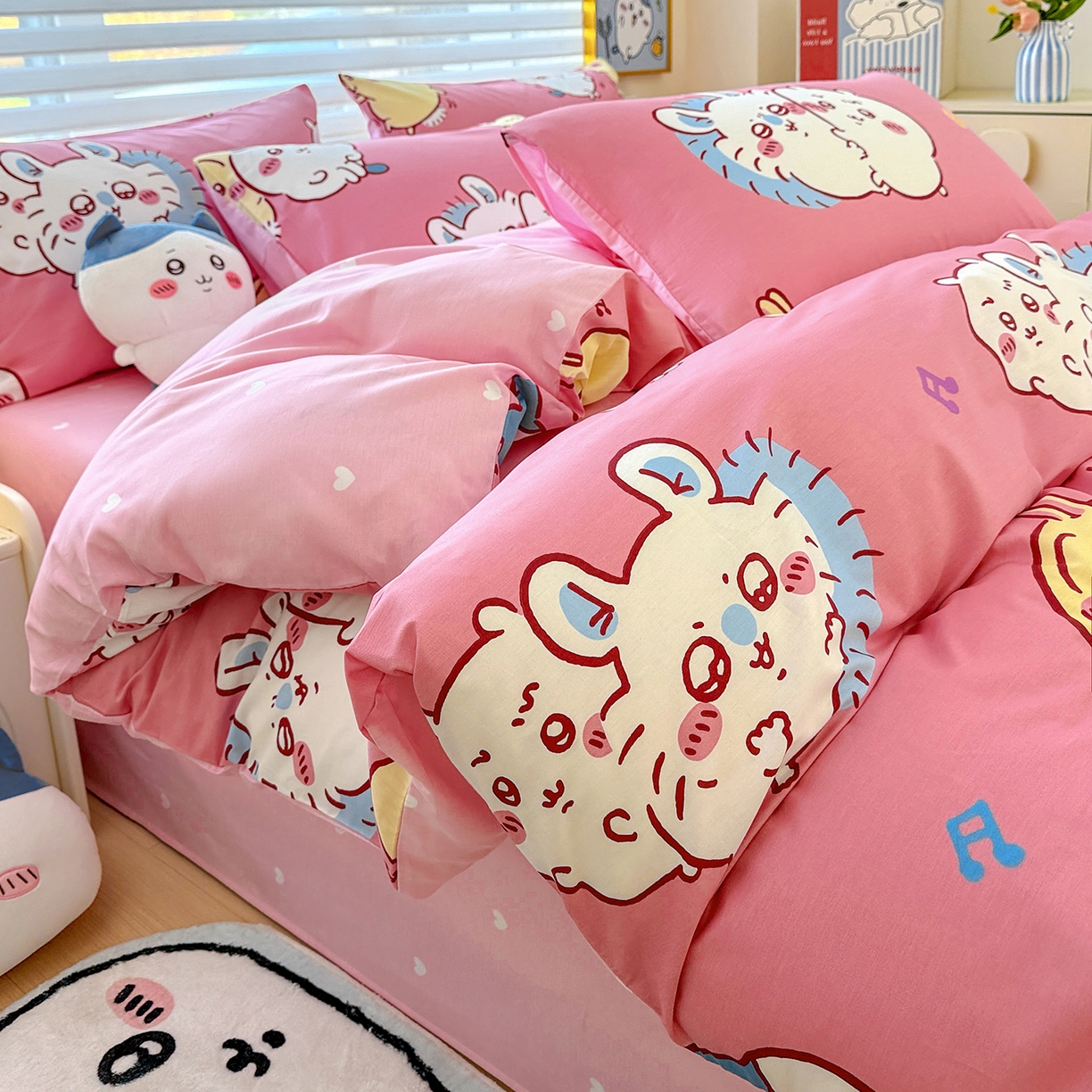 91家纺网 家纺一手货源 找家纺 朵希曼2026新款吉伊卡哇全棉印花四件套系列 可爱吉伊卡哇