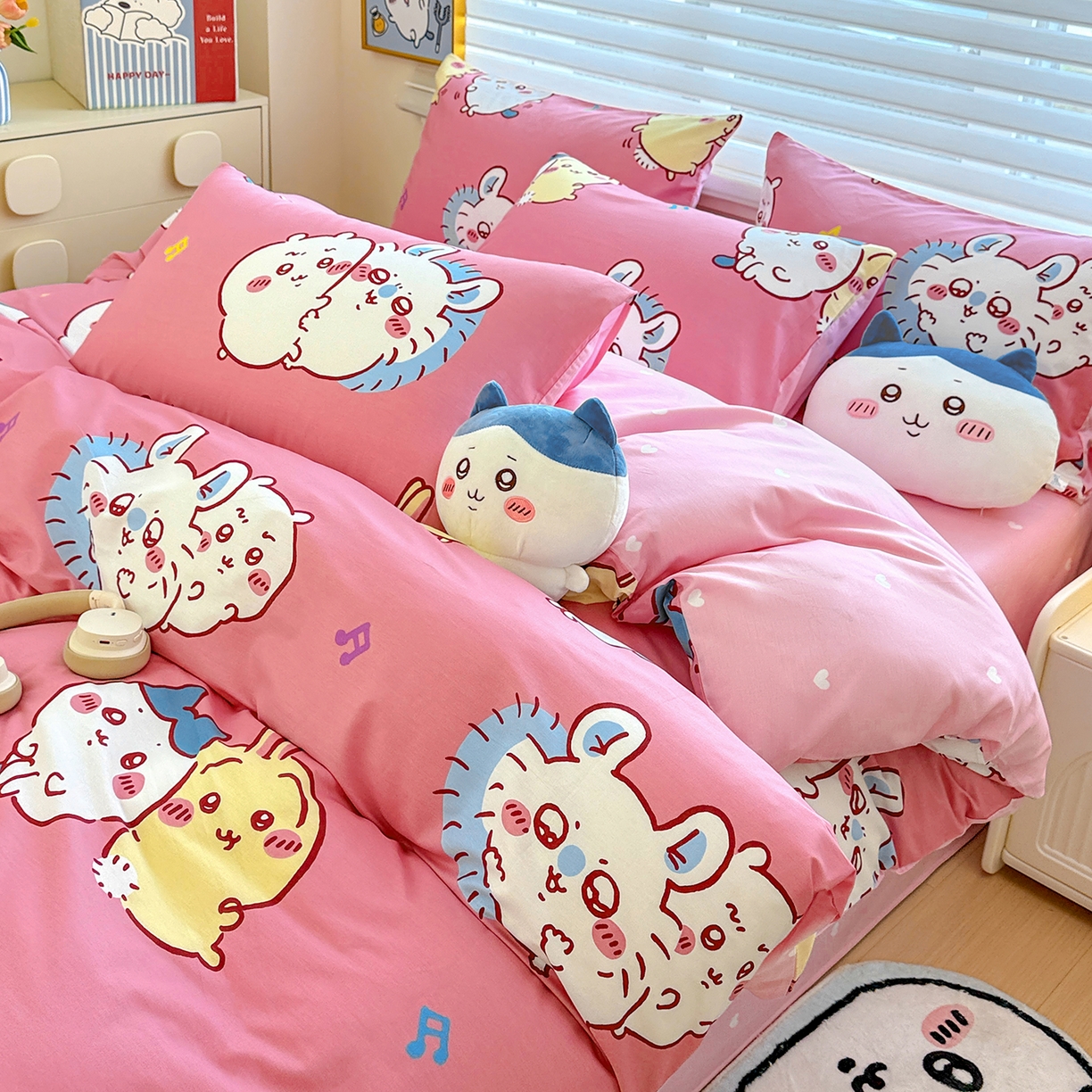 91家纺网 家纺一手货源 找家纺 朵希曼2026新款吉伊卡哇全棉印花四件套系列 可爱吉伊卡哇