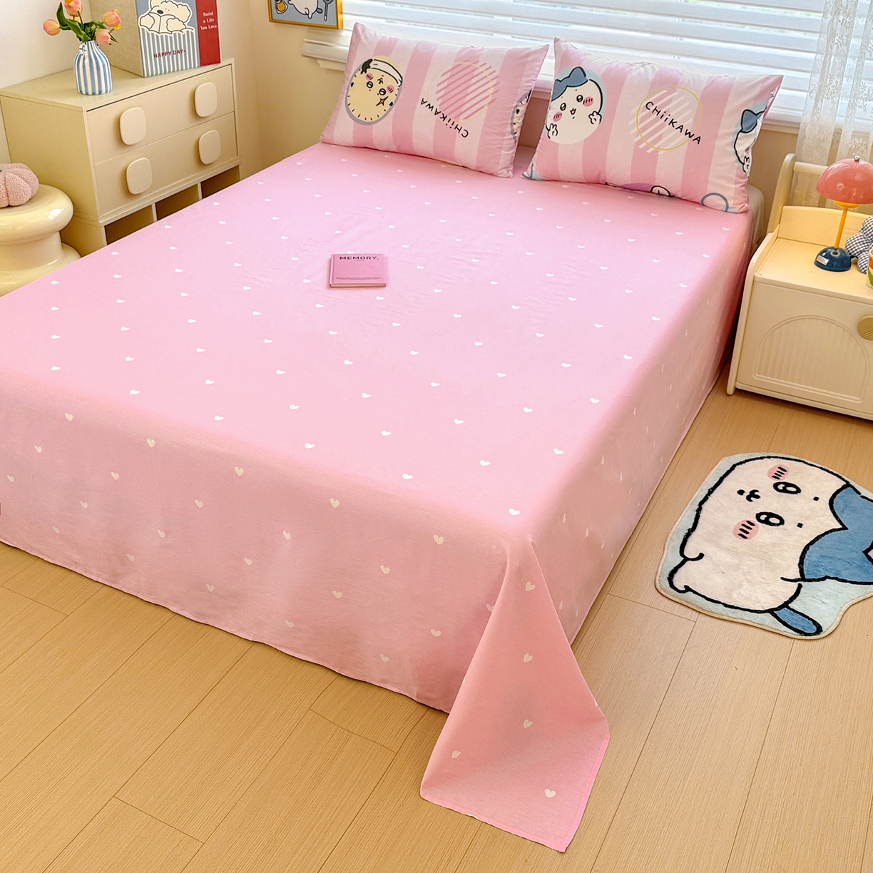 91家纺网 家纺一手货源 找家纺 朵希曼2026新款吉伊卡哇全棉印花四件套系列 圈圈吉伊卡哇