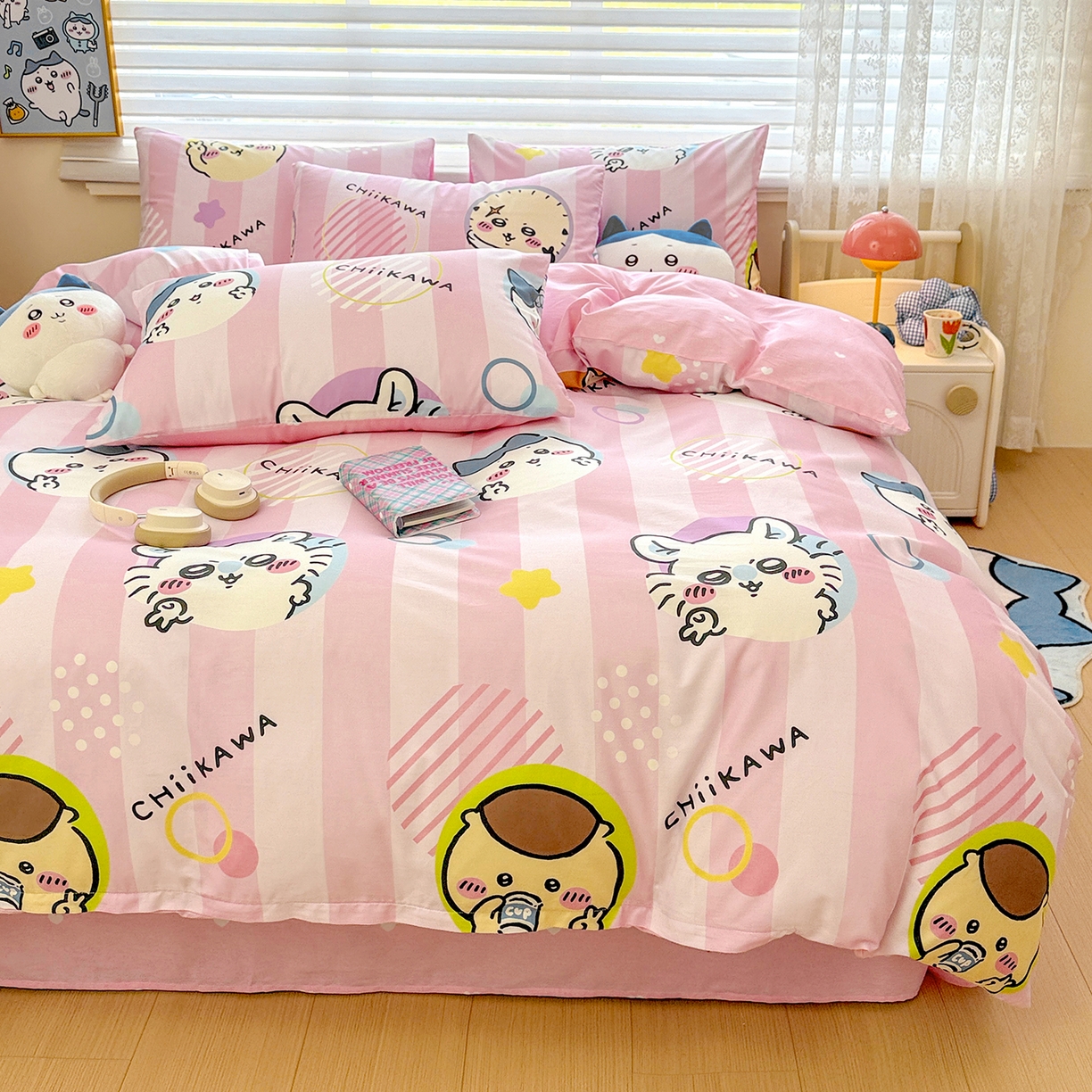 朵希曼2026新款吉伊卡哇全棉印花四件套系列 圈圈吉伊卡哇