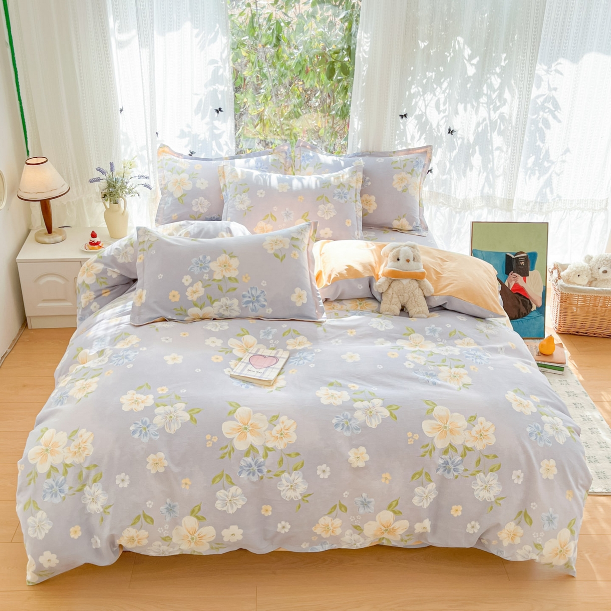 91家纺网 家纺一手货源 找家纺 （总）菲梵家纺 2026春夏新款小清新印花全棉12868四件套